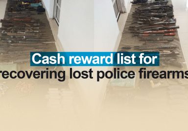 Here's the cash reward list for recovering lost police firearms