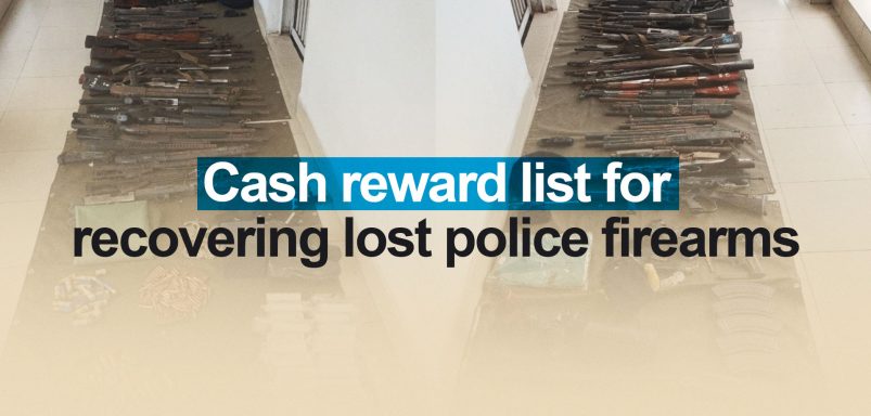 Here's the cash reward list for recovering lost police firearms