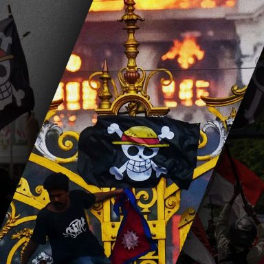 How did the Straw Hat Pirates flag from 'One Piece' turn into a real-world resistance symbol?