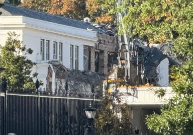 Why is part of the White House being demolished?