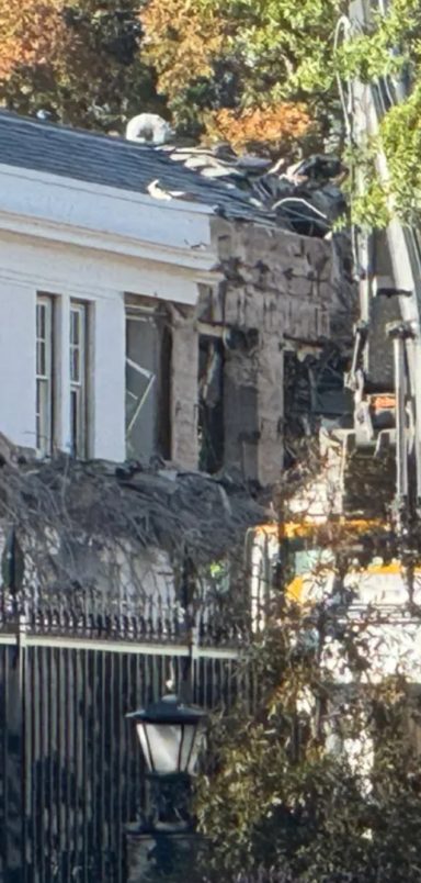 Why is part of the White House being demolished?