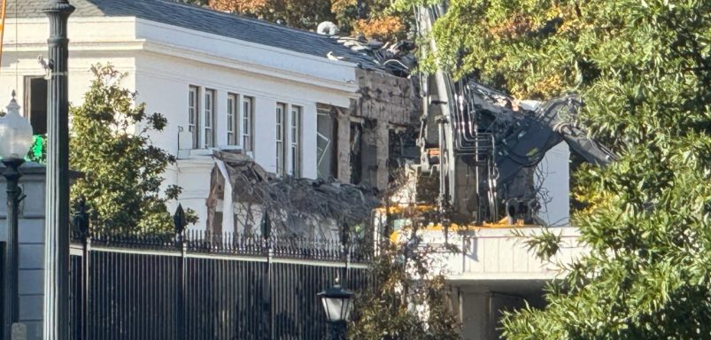 Why is part of the White House being demolished?