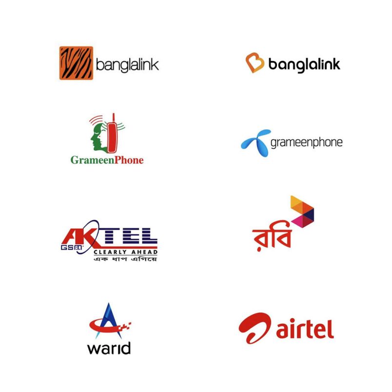 The evolution of Bangladesh’s mobile operator logos