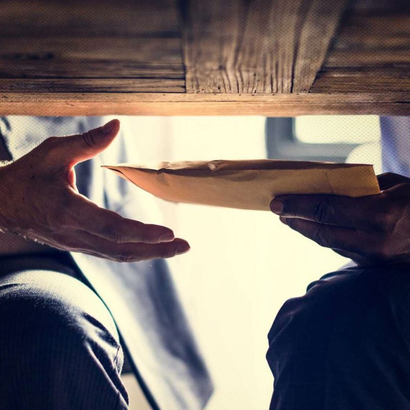 Places where you might encounter bribery while seeking services