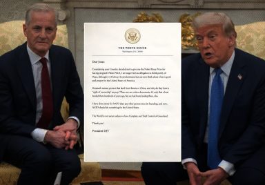 What did Trump say to Norway’s Prime Minister in a message?