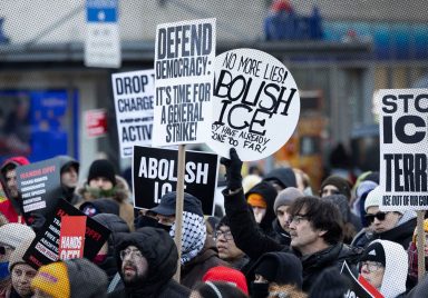 Why are US cities seeing mass demonstrations against ICE this weekend?