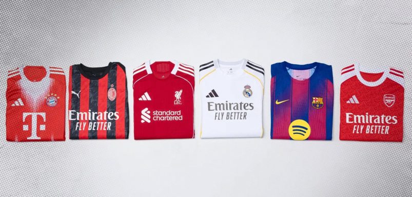 Which football clubs sold the most jerseys in 2025