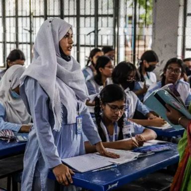 Why is the government hiring retired teachers in private schools in Bangladesh?