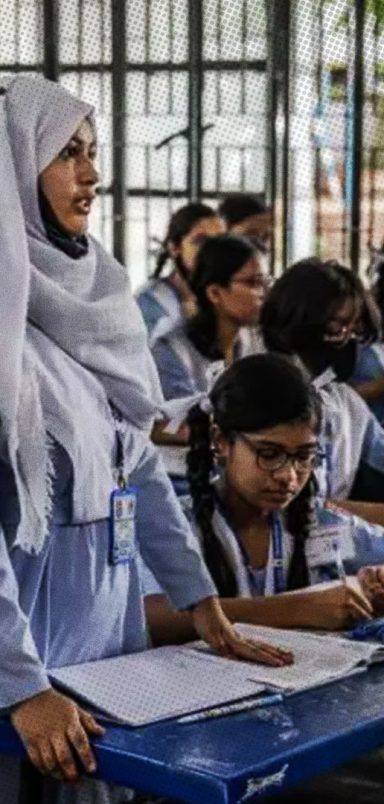 Why is the government hiring retired teachers in private schools in Bangladesh?