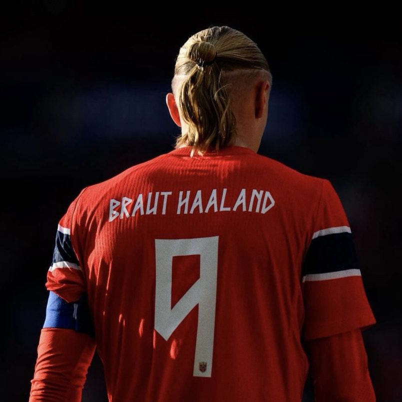 Why does Haaland wear 'Braut Haaland' for Norway?