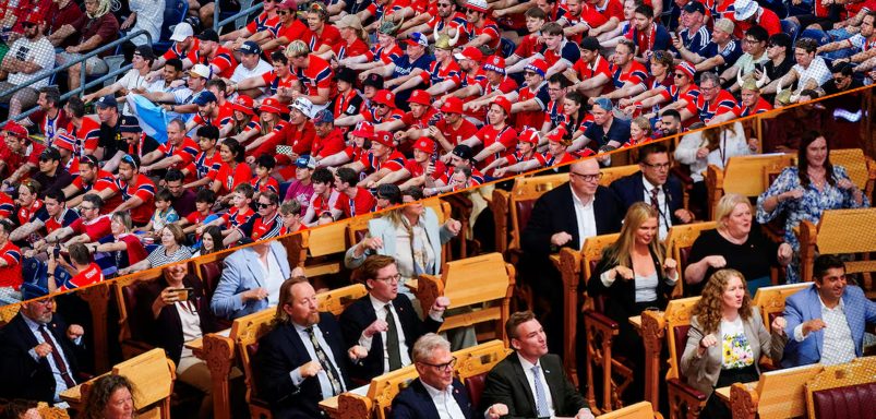 What is the Viking row performed by spectators and now the parliament members?