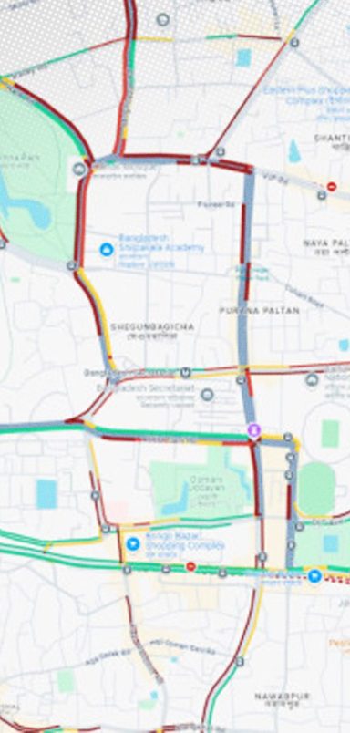 Which Dhaka roads will face traffic restrictions today for the presidential swearing-in?