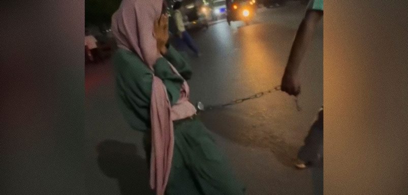 What gave them the right to chain and drag a girl accused of theft?
