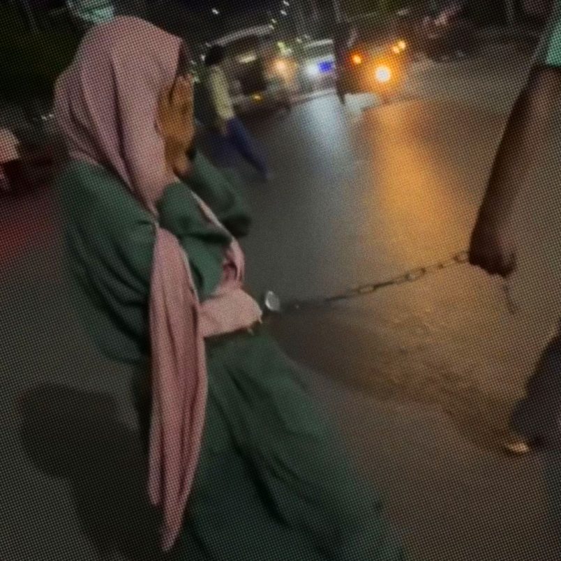 What gave them the right to chain and drag a girl accused of theft?