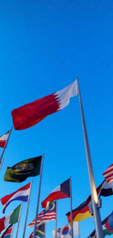 Which nationalities dominate Qatar's population?