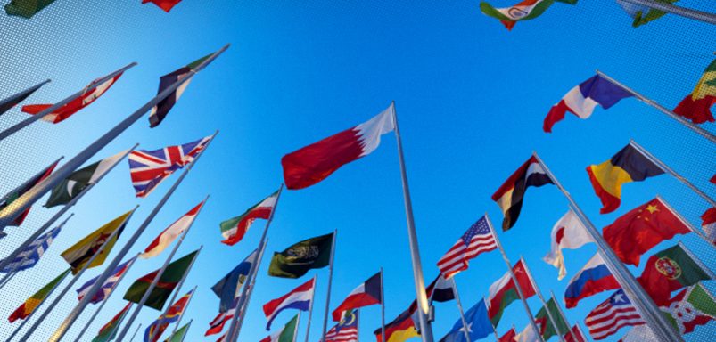 Which nationalities dominate Qatar's population?