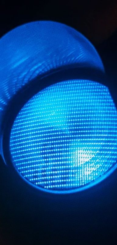 Why do some traffic lights have blue lights?