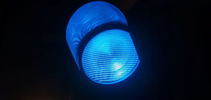 Why do some traffic lights have blue lights?