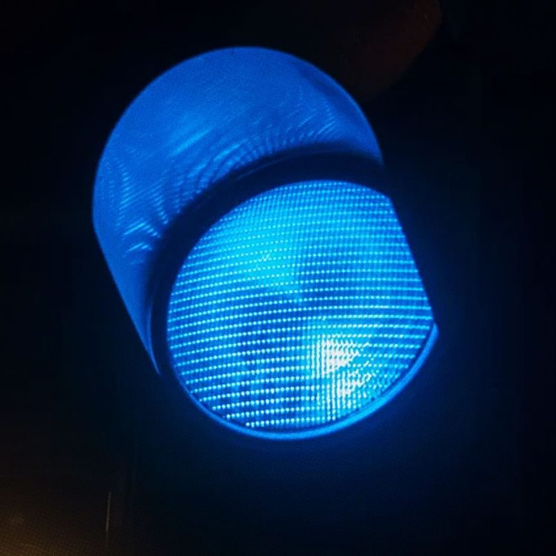 Why do some traffic lights have blue lights?