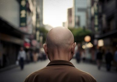 Where do men go bald the most in Asia?