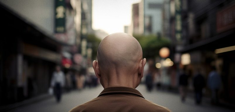 Where do men go bald the most in Asia?